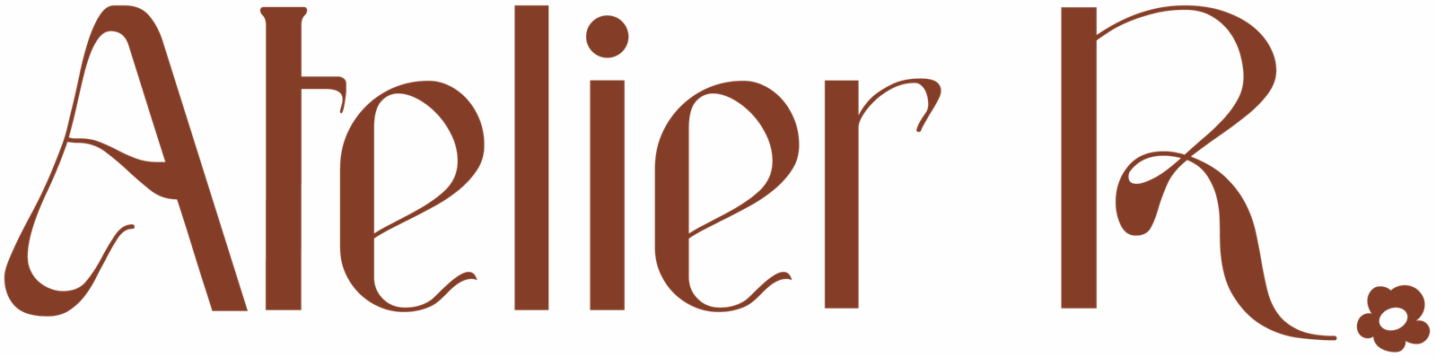 Logo png Atelier R. marron sur fond transparent