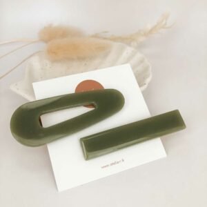 Barrette résine - Kaki