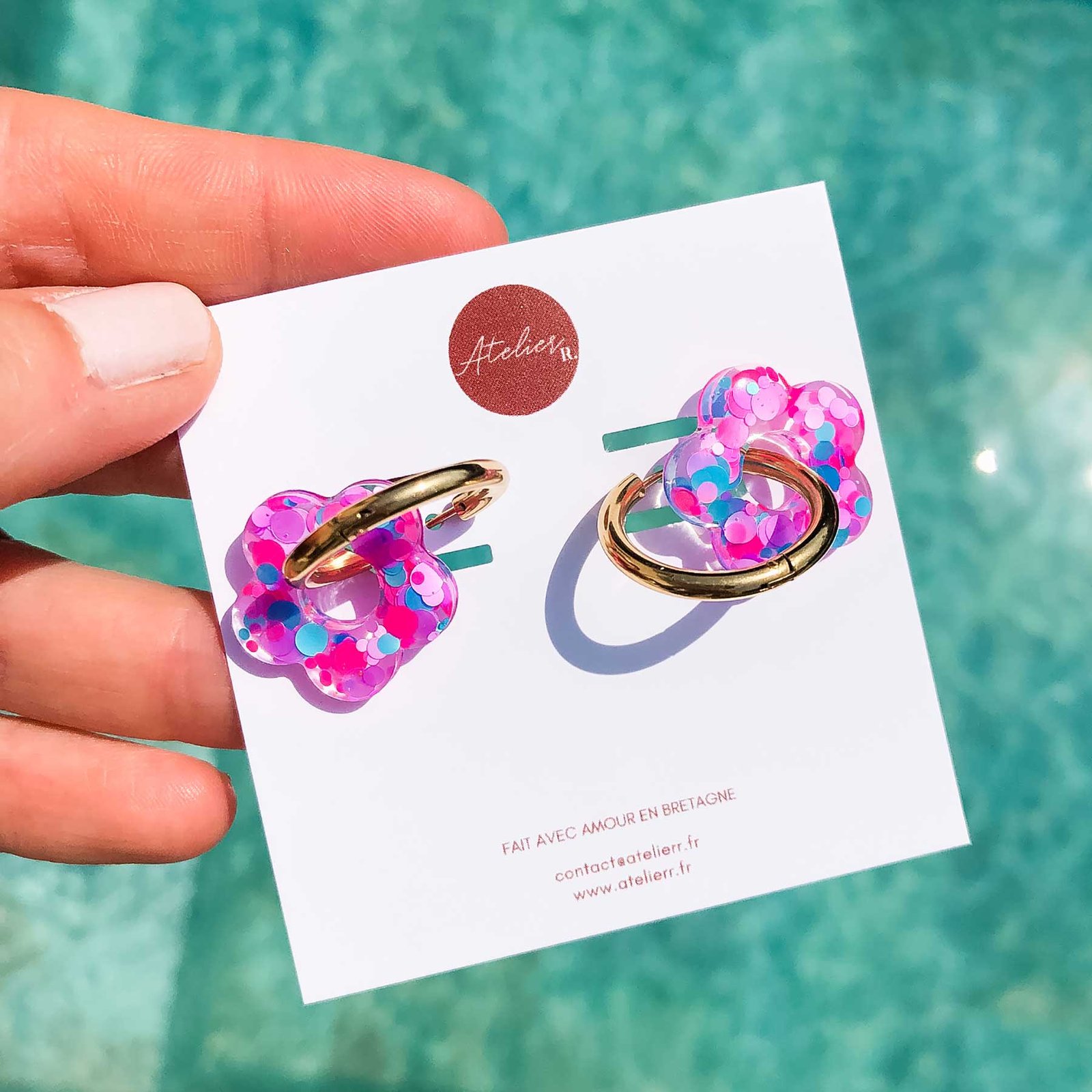 Créoles Oia - Purple Confetti