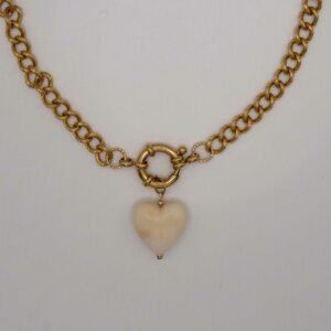 Collier Tilly - Coeur crème